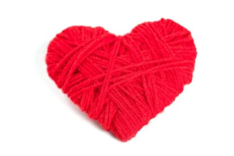 Red thread heart Stock Photos