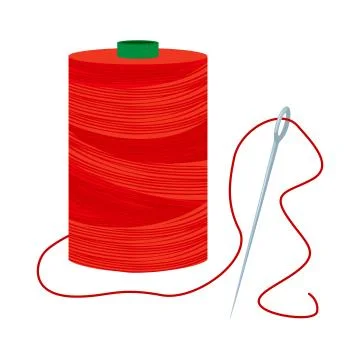 Red Thread Spool With Needle Stock Illustration
