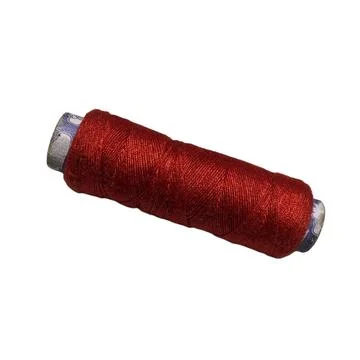 Red Thread Spool on White Background 스톡 사진