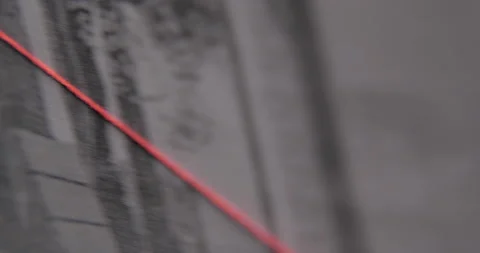 Red thread on storyboard Stock Footage 173479444
