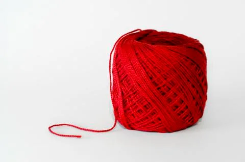 Red thread's ball Foto stock