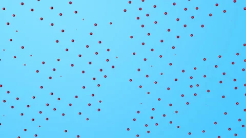 Red three-dimensional hemispheres move on a light blue background. abstract anim Stock Footage 100650820