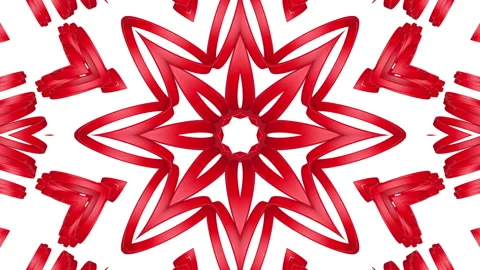 Red three-dimensional kaleidoscope patterns. animated abstract background. 3d re Stock Footage 101810147