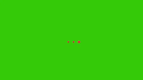 Red Three Dots Loading Animation Loop on Green Screen Chroma Key Overlay Stock Footage 332592737