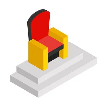 Red throne isometric 3d icon イラスト素材