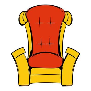 Red throne isometric icon cartoon Illustrazione stock