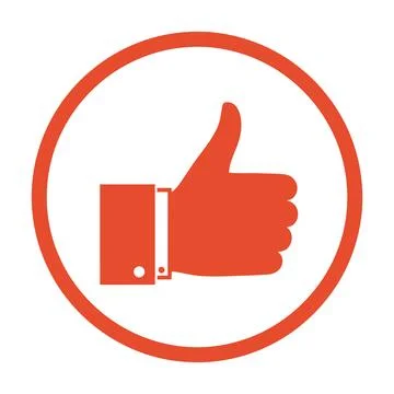 Red Thumbs Up Icon in Circle like approval Stock Illustration