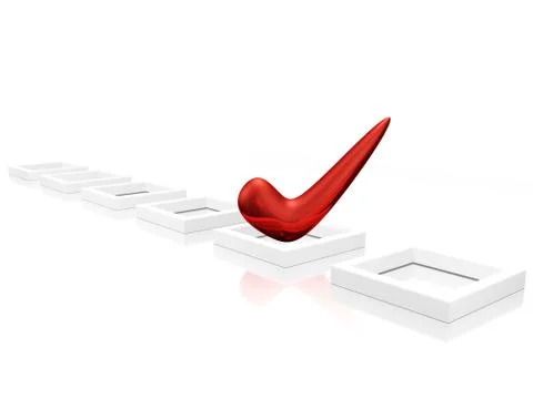 Red Tick Mark on Checklist Stock Illustration