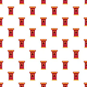 Red ticket booth pattern for entertainment events Illustrazione stock