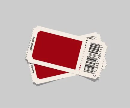 Red ticket templates isolated on gray background. Vector design element. Stock Illustration