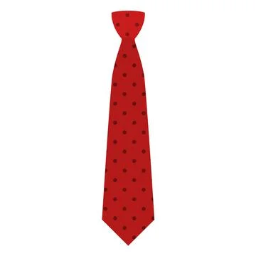 Red tie icon, flat style 스톡 일러스트