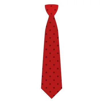 Red tie icon, flat style イラスト素材