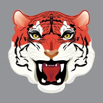 Red tiger portrait イラスト素材