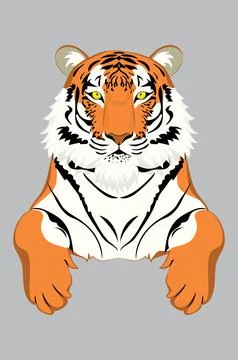 Red tiger portrait Stock Illustration