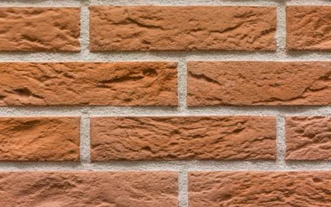 Red tile bricks shape stone wall pattern texture background Stock Photos