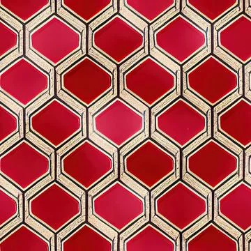 Red tiles seamless pattern (4) Illustrazione stock