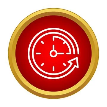 Red time clock arrow refresh icon Illustrazione stock