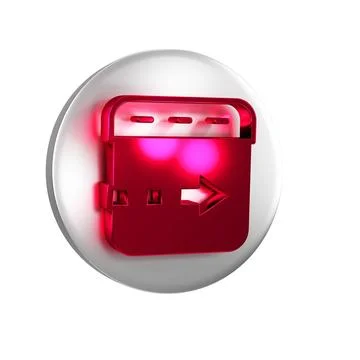 Red Time flies on the clock icon isolated on transparent background. Silver.. 스톡 일러스트