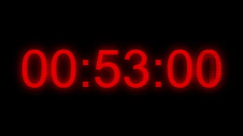 Red Timecode. Red digits on black background real time one minute. Black Stock Footage 289128007