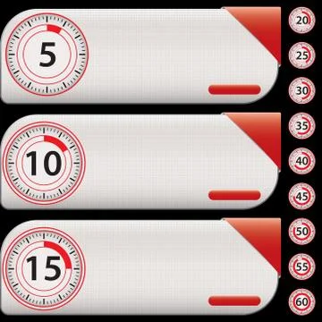 Red timer banners Stock Illustration