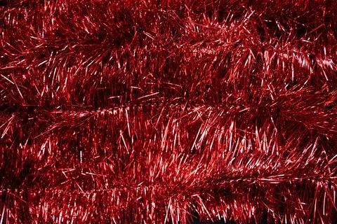 Red tinsel background Stock Photos
