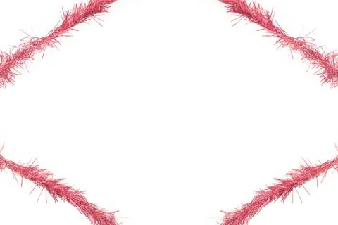 Red tinsel frame Stock Photos
