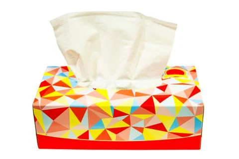 Red Tissue box blank label and no text for mock up packaging Stock Photos