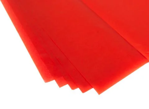 Red tissue paper on white background Stock Photos