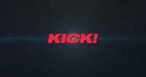 Red title K appearing letters sliding glyphs shifting as flare sweeping forming Stock Footage 326039229