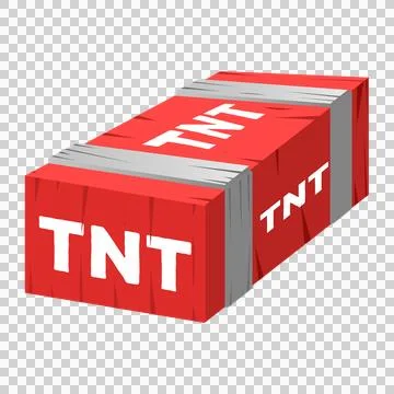 Red TNT explosive box with silver metal bands on white background transpare.. Stock Photos