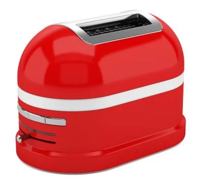 Red toaster isolated on white background Stock Illustration