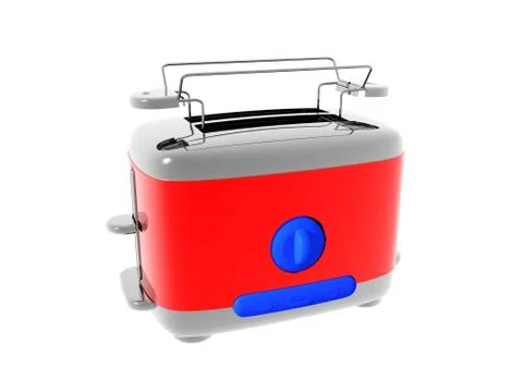 Red toaster with topping for bread rolls Stock Illustration