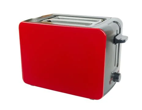 Red toaster on white Stock Photos