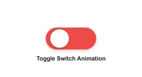 Red Toggle Switch Animation Design Isolated on White Background Stock Footage 333705872
