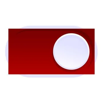 Red toggle switch button in off position, showing control and user interface 스톡 일러스트