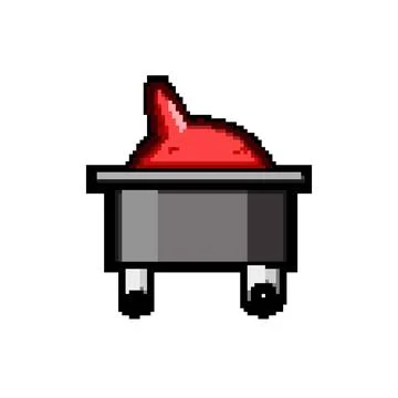 Red toggle switch controlling power with cartoon illustration Illustrazione stock