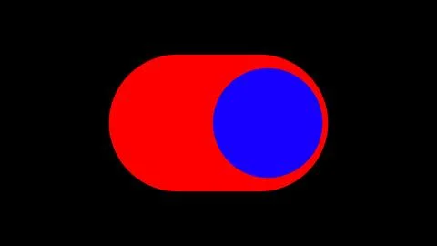 Red toggle switch icon with blue circle 스톡 일러스트