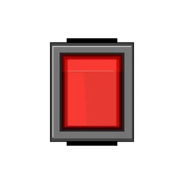 Red toggle switch indicating power off status Illustrazione stock