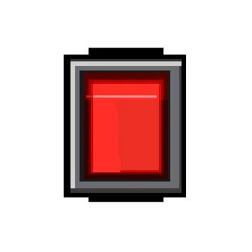 Red toggle switch indicating power off status Illustrazione stock