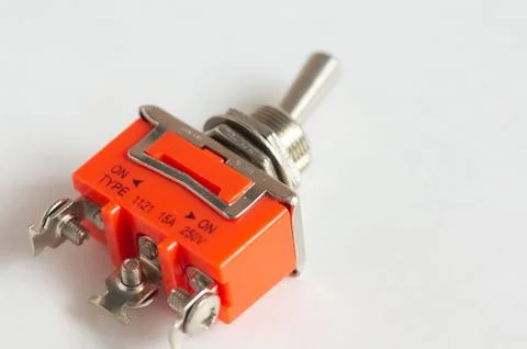 Red toggle switch isolated on a white background Stock Photos
