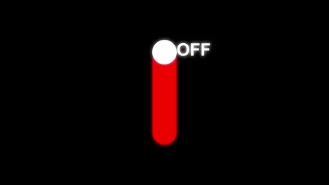 Red Toggle Switch in OF Position with White Text power. Modern interface fe.. Stock Footage 321584030