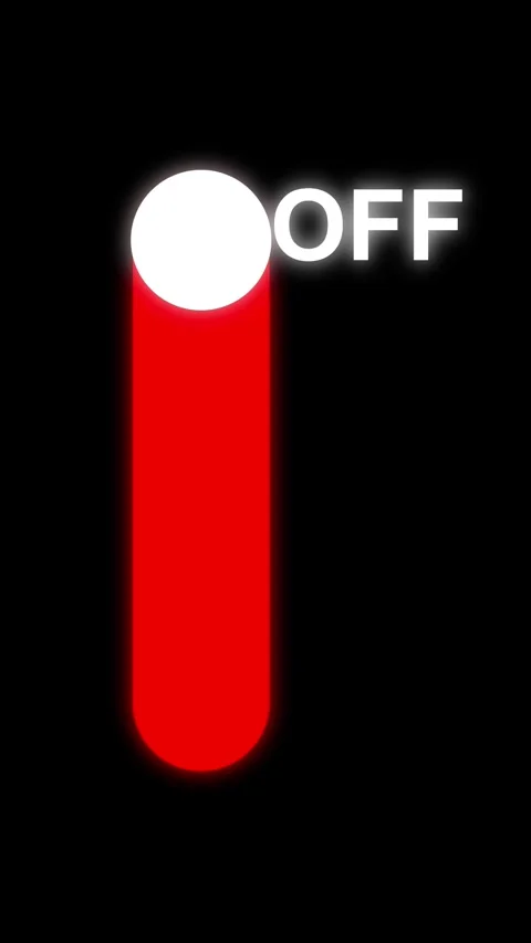Red OF Toggle Switch with White Circle on Black Background button power 動画素材 337459653