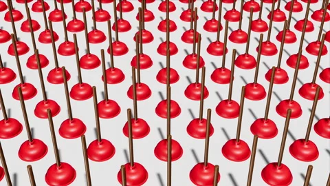 Red toilet plunger loop Stock Footage 265249159