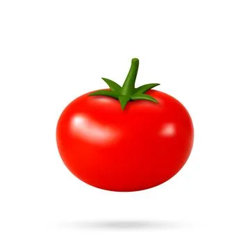 Red tomato 3d fresh vegetable Stock Illustration