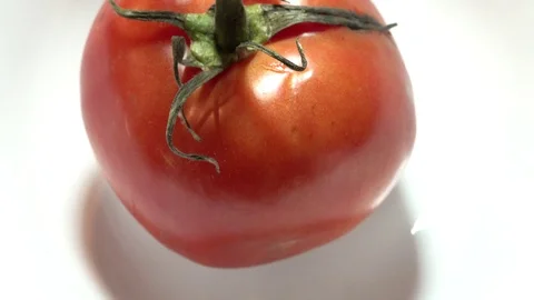 Red Tomato Close Up Rotation Stock Footage 112756171