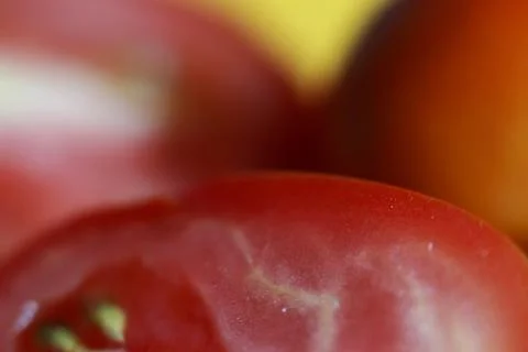 Red Tomato close up , Texture Background Stock Photos