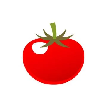 Red tomato in flat style vector illustration isolated on white background. Stock Illustration