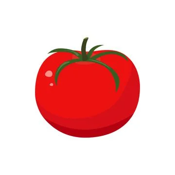 Red tomato in flat style. Vector illustration. Stock Illustration