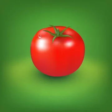 Red tomato with green background Stock Illustration