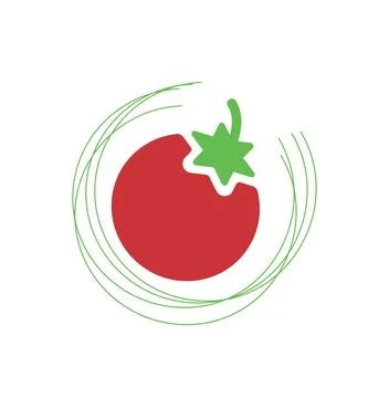 Red tomato or cherry icon Stock Illustration